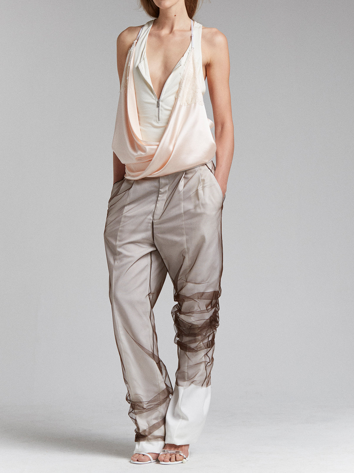 LAYERED TANK IN CREAM/BLUSH