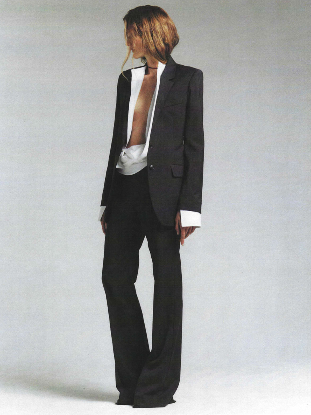 Flared pants in charcoal